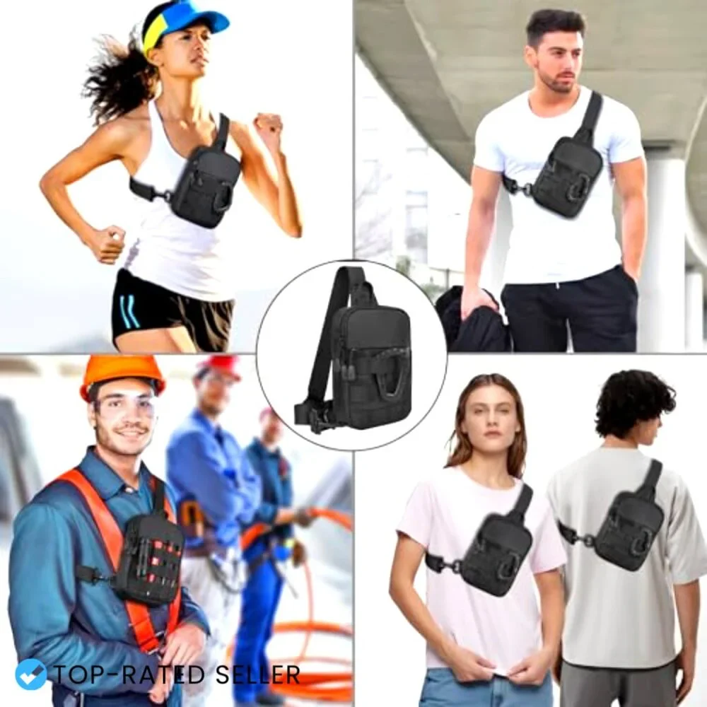 Tactical Mini Crossbody Sling Bag Waterproof Utility EDC Chest Bag for Travel